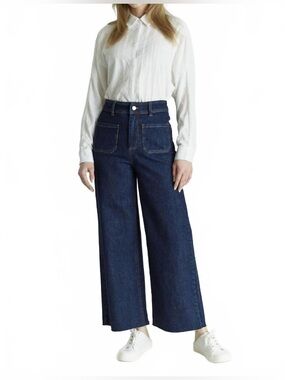 NWT. OAT New York. High Rise Wide Leg Jeans. Dark Wash. size 8.